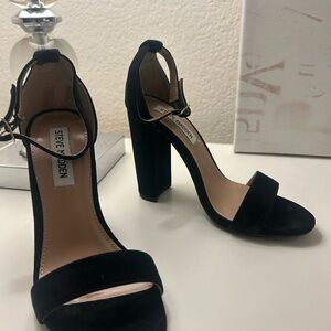 Steve Madden Black Suede Heels with Chunky Heel